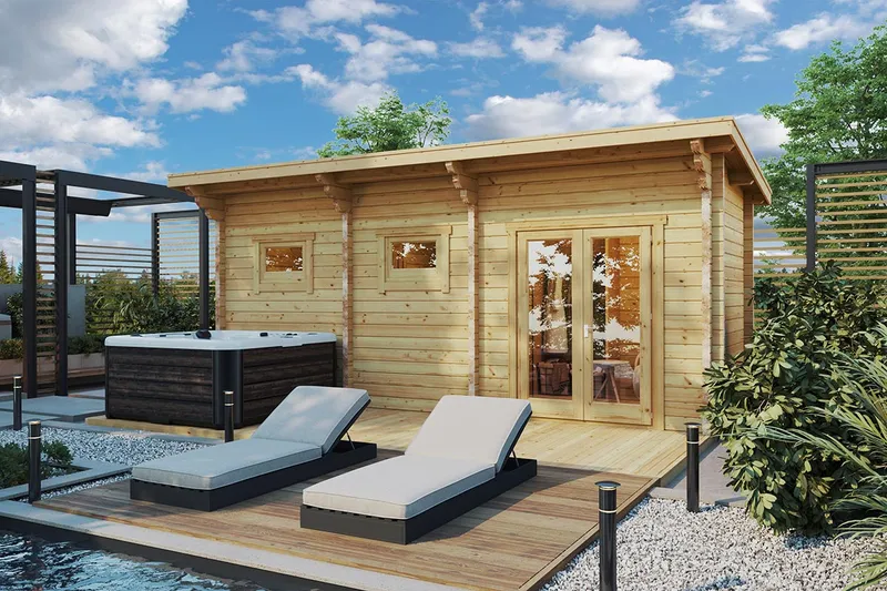 Finnisches Saunahaus mit Terrasse “Oliver 2” 6x2m von Hansagarten24